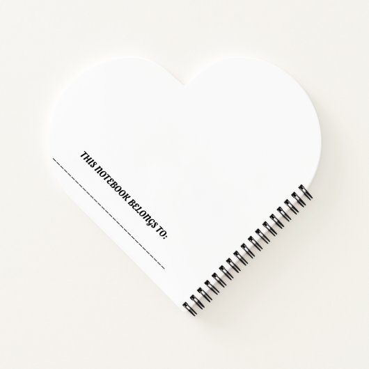 MOEDIGHEID MET EEN SPATJE SASSINESS hartvormig Notitieboek (Achterkant)