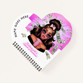 MOEDIGHEID MET EEN SPATJE SASSINESS hartvormig Notitieboek