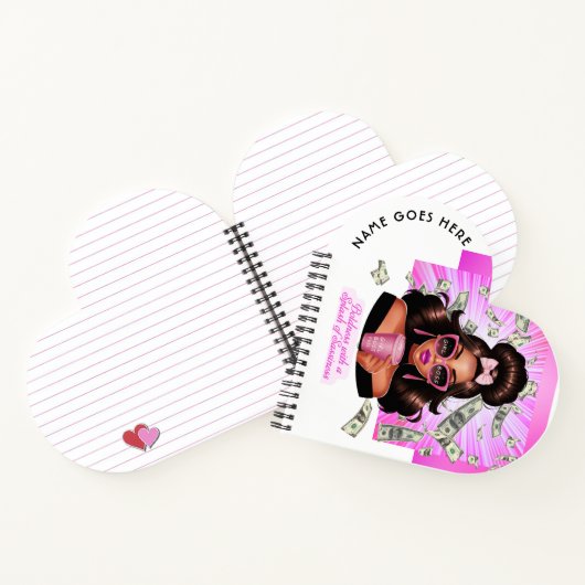 MOEDIGHEID MET EEN SPATJE SASSINESS hartvormig Notitieboek (Binnen)