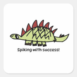 Moedigingssticker voor Kinderen - Stegosaurus Vierkante Sticker