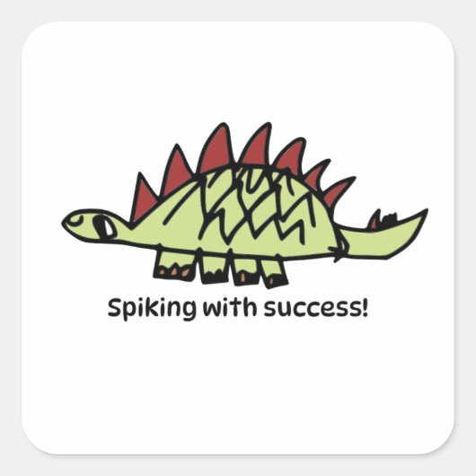 Moedigingssticker voor Kinderen - Stegosaurus Vierkante Sticker (Voorkant)