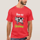 Moeey-kerstCartoon Koe T-shirt (Voorkant)