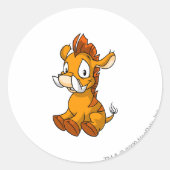 Moehog Sinaasappel Ronde Sticker (Voorkant)