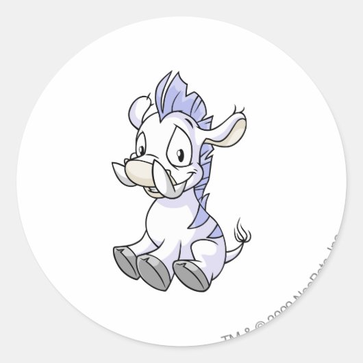 Moehog White Ronde Sticker (Voorkant)