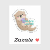 Moeie 3D Otter "Je wordt bemind" Digitale sticker (Vel)