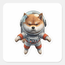 Moeie 3D Shiba Inu Astronaut Ruimte Hond Vinyl Sti