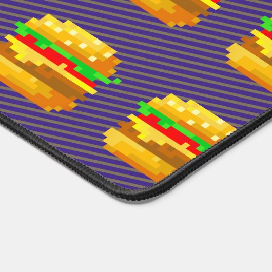 Moeie 8-bit Burger Kleurrijke Fast Food Fun Pixelk Bureaumat (Hoek)