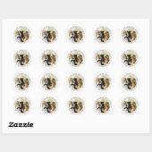 Moeie Aangepaste Foto Huisdier Bruiloft Ronde Sticker (Vel)