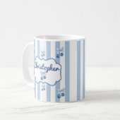 Moeie aangepaste naam strepen patroon koffiemok (Voorkant links)