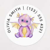 Moeie aanpasbare draken kinderlabels labels (Design 2)