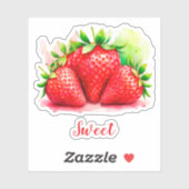 Moeie aardbei stickers - Zoete en sappige vrucht (Vel)