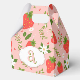 Moeie aardbeipatroon cadeaudoosje bedankdoosjes