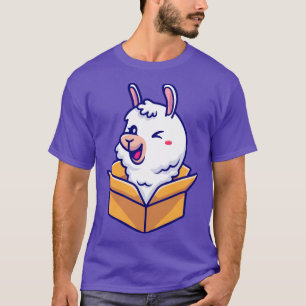 Moeie Alpaca In Doos Cartoon T-shirt
