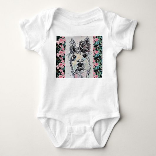 Moeie Alpacca Lama Aquarel Baby Pak Romper (Voorkant)