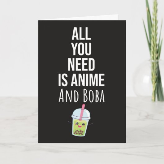 Moeie Anime Boba Kaarten Bubble Tea Kawaii Otaku (Voorkant)