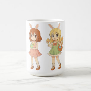 Moeie anime Paasbunnemeisjes Koffiemok