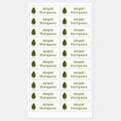 Moeie avocado springtouw cartoon gepersonaliseerd labels (Vel)