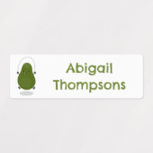 Moeie avocado springtouw cartoon gepersonaliseerd labels (Design 2)