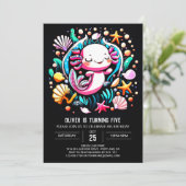 Moeie Axolotl Schelpen Verjaardag Kaart (Staand voorkant)