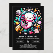 Moeie Axolotl Schelpen Verjaardag Kaart (Voorkant / Achterkant)