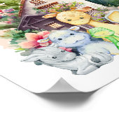 Moeie Baby Dieren En Gelukkig Huis | Kleurrijke Te Poster (Hoek)