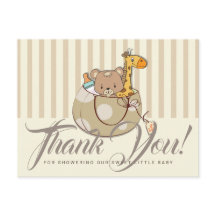 Moeie Baby Dieren Mand Baby Shower Bedankt Kaart