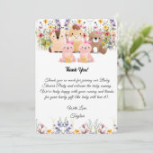 Moeie Baby Dieren & Wilde Bloemen Bedanktkaart Kaart (Staand voorkant)