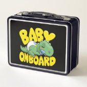Moeie Baby Dinosaur Op De Auto Sticker | Slapend (Achterkant)
