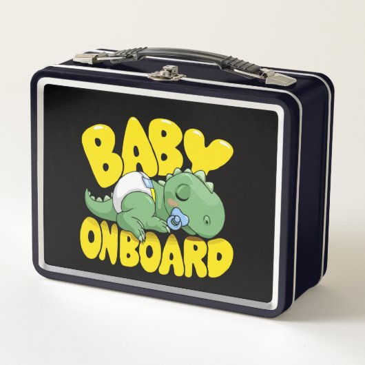 Moeie Baby Dinosaur Op De Auto Sticker | Slapend (Voorkant)