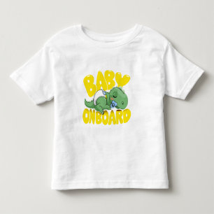 Moeie Baby Dinosaur Op De Auto Sticker   Slapend Kinder Shirts