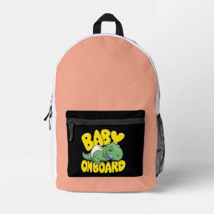 Moeie Baby Dinosaur Sticker voor op de Auto   Slap Bedrukte Rugzak