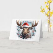 Moeie Baby Kerst Dieren 3D Eland Kaart (Gele Bloem)
