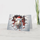 Moeie Baby Kerst Dieren 3D Paard Groetkaart Kaart (Voorkant)