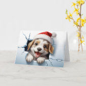 Moeie Baby Kerst Dieren 3D Puppies Wenskaart Kaart (Gele Bloem)