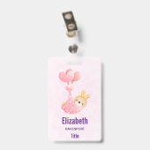 Moeie baby konijn in een hartendeken badge (Achterkant met clip)