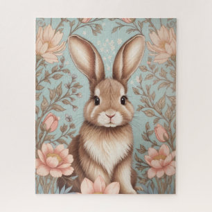 Moeie Baby Konijn Pastel Bloemen  Legpuzzel