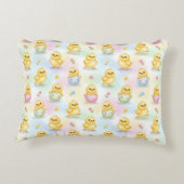 Moeie Baby Kuiken Waterverf Pasen Accent Kussen (Achterkant)