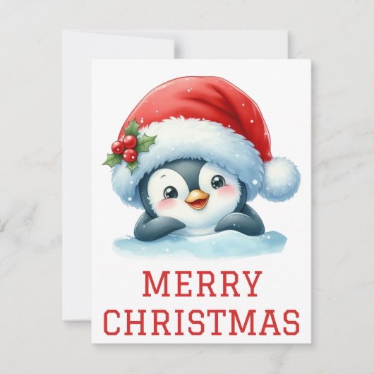 Moeie Baby Pinguïn Kerstkaart (Voorkant)