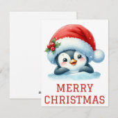 Moeie Baby Pinguïn Kerstkaart (Voorkant / Achterkant)