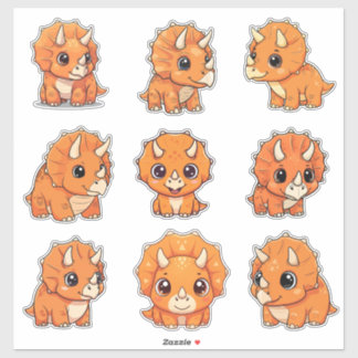 Moeie Baby Triceratops Dinosaur Vinyl Sticker