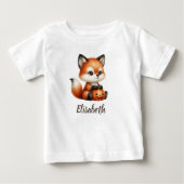 Moeie baby vos met pompoen persoonlijk T-shirt (Voorkant)