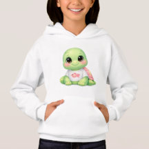 Moeie baby zeeschildpad Kawaii kindertrui met capu