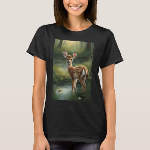 Moeie babyhert in bos bosland dames T-shirt