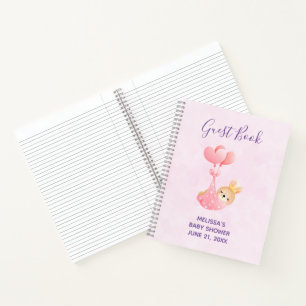 Moeie babykonijn in een hartendeken gastboek notitieboek