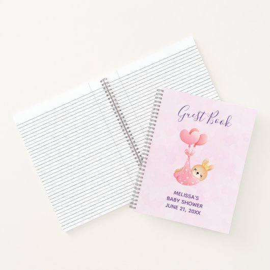 Moeie babykonijn in een hartendeken gastboek notitieboek (Binnen)