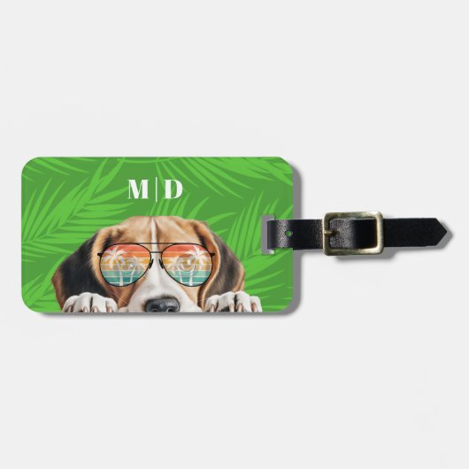 Moeie Beagle Bagage Label (Voorkant horizontaal)