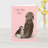 Moeie beagle pup met gedicht voor mama kaart (Gele Bloem)