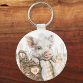 Moeie big in mand monogram gepersonaliseerd sleutelhanger (Voorkant)