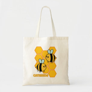 Moeie Bijen En Honingraat Ontwerp Op Maat Tote Bag