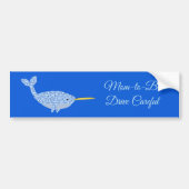 Moeie Blauwe Baby Jongen Narwal Aangepast Moeder i Bumpersticker (Voorkant)